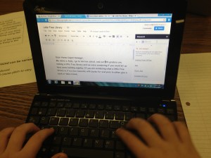5th graders used the Google Research tool in Google Docs to look for reading statistics