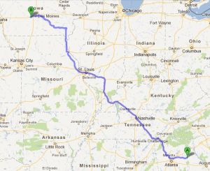 983 miles to Van Meter