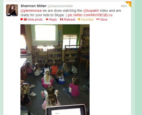Shannon's students watched our videos in Van Meter, IA before our connection