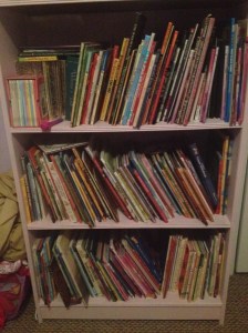 Alora's bookshelf, age 4