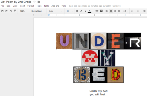 List Poem by 2nd Grade Google Drive