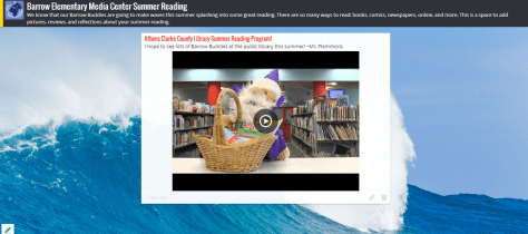Barrow Elementary Media Center Summer Reading