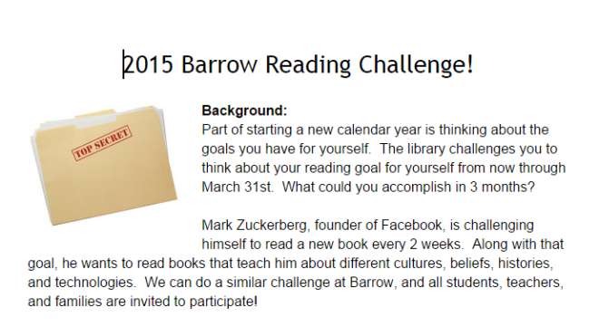 2015 Barrow Reading Challenge   Google Docs