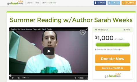 Summer Reading w Author Sarah Weeks by Andy Plemmons GoFundMe